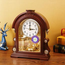 Modern American Home Furnishings Clocks and Watches European Silent Bedside Rotating Chinese Desk Clock