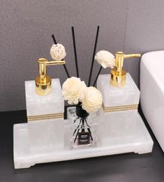 Bath Accessory Set Bathroom Accessories 500ml Soap Dispenser Toothbrush Holder Kit Home Decoration Dish Tissue Boxes Toothpick6813230