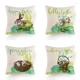 Pillow Happy Easter Decorative Covers Throw Case Square Cover 45 45cm Cojines Decorativos Para Sofa