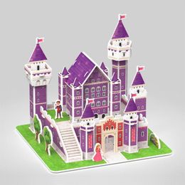 3D DIY Paper Card Puzzle Villas House Building Model Kids Handmade Educational Toys Puzzle Desktop Ornament