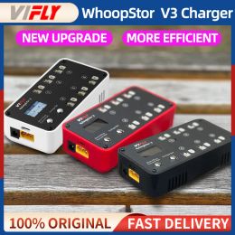 Drones NEW VIFLY WhoopStor 3 V3 6 Ports 1S LIPO LiHV Battery Charger Discharger Storage LCD TYPEC DC TX60 For FPV Drone BT2.0 PH2.0