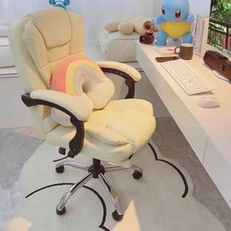 Luxury Glides Office Chair Back Velvet Kid Study White Swivel Arm Chair Ergonomical Women Cadeira De Escritorio Office Furniture