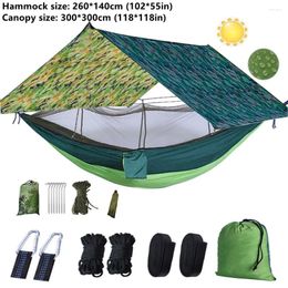 Camp Furniture Portable Camping Tourist Hammock Tent Travel Outdoor Garden Hanging Mosquito Net Hammocks Swing Wiht Waterproof Awnings