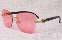 2019 Manufacturers of Frameless Diamond Cut Lens Sunglasses T8100905 High Quality Natural Black Horn Sunglasses Size 5818140mm7297784