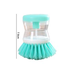 Excellent Cleaning Brushes with Washing Up Liquid Soap Dispenser Random Color Dish Soap Brush Handheld Kitchen Gadget