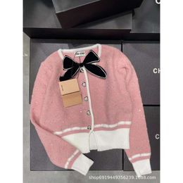 Women's Knits & Tees Autumn/winter Niche Design Trendy Brand Age Reducing Sequin Bow Decoration Wool Sweater