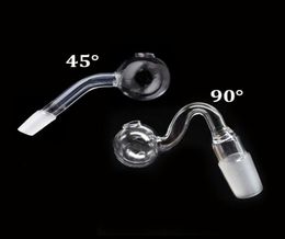 cheapest Glass oil burner pipe thick 10mm 14mm 18mm Male Female pyrex clear oil burner curve water pipe for smoking water bong 45 9625915
