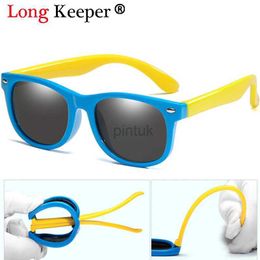 Sunglasses LongKeeper TR90 Kids Polarized Sunglasses Boys Girls Baby Infant Sun Glasses Silicone Safety UV400 Eyewear Child Shades Gafas 240412