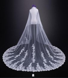 Sparkly Sequins Lace Appliques Long Bridal Veils 3m 35m 4m 45m 5m High Quality Wedding Veil1467637