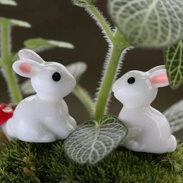 Garden Decorations 20 Pcs Crafts DIY Accessories Rabbits Resin Miniature Ornaments Decor Figurine Animal