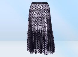 Women Mesh Sheer Maxi Skirt Wrap Skirt Beach Tulle See Through Dress Beachwear Swimwear Bikini Wear Cover Up Lace Crochet Dresses 9616681