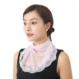 Scarves Thin Solid Color Sun UV Protection Sports Cycling For Women Hanging Ear Outdoor Neck Scarf Face Cover Lace Mask