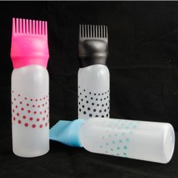 HOT 1PCS 120ML Hair Dye Applicator Bottles Plastic Dyeing Shampoo Bottle Oil Comb Brush Styling Tool Hair Colouring Hair Tools