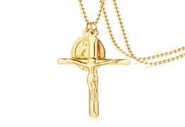 Virgin Mary Necklace in Stainless Steel Gold Medallion Necklace Religious Miraculous Jewelry5208924