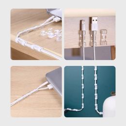 Self Stick Cable Clips Organiser Self-Adhesive Drop Wire Holder Cord Management Line Buckle Clamp Table Wall Fixer Fastener