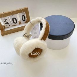 uggg ear muff Sheepskin Fur Designer Earmuffs Metal Buckle Versatile Ear Cover Winter Fashion Ear Warmer for Women and Men with Logo 321 uggliss slipper ear muff