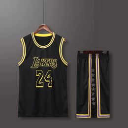 Mens set snake print size 24 Basketball Jerseys primary game team Short sleeve uniform training Vest and shorts 240407
