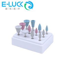 12Pcs/Box Dental Silicone Rubber Grinding Teeth Polisher Polishing Heads Kit for Low-speed Machine Polisher Materials