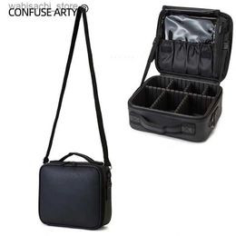 Cosmetic Bags Pu Leather Makeup Bag With Shoulder Strap Travel Cosmetic Clapboard Bags Salon Tattoos Nail Art Tool L49