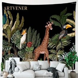 Tapestries Giraffe Plant Tapestry Large Mandala Bohemian Home Decor Wall Art For Bedroom Living Room 95x73cm
