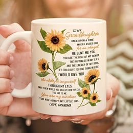 Mugs 11OZ To My Granddaughter Coffee Mug Sunflower - You Are Sunshine Gift For Birthday Gifts