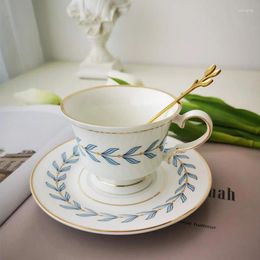 Cups Saucers Nordic Vintage Ceramic Coffee Cup Saucer Set Luxury Modern Design Ceramics Mugs Porcelain Tazas Mug