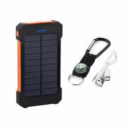 20000mAh Solar Power Bank Waterproof Emergency LED SOS Light Phone Charger External Battery Poverbank For Xiaomi iPhone Samsung