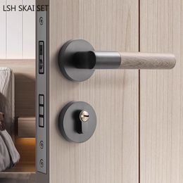 Zinc Alloy Magnetic Door Lock Bedroom Mute Security Door Locks Indoor Door Handle Deadbolt Lockset Furniture Hardware Supplies