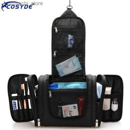 Cosmetic Bags Large Waterproof Hanging Makeup Bag Travel Bath Cosmetic Pouch Men Women Beauty Organiser Toilet Wash Oxford Toiletry Bags Man L49