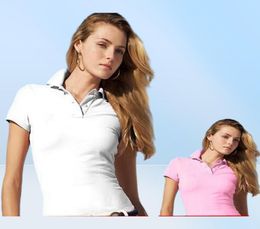 2019 New Womens Brand Clothing Short Sleeve Shirt Lapel Business women Polo Shirt big Crocodile Embroidery Cotton Woman Polo Shirt4721691