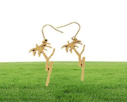 Women Stud Earrings Designer Jewellery Palm Tree Dangle Pendant 925 Silver Earring Y Party Studs Gold Hoops Engagement For Bride Box3249918