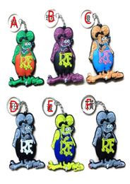 20pcsLot RF ratfink rat fink mouse pvc plastic keychains keychain for men whole9559322