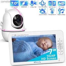 Baby Monitors Screen video baby monitor with camera and audio pan tilt 4X zoom high-definition 720P 4000mAh battery up to 22H battery life bidirectional audioC240412