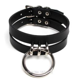 100 Handcrafted Caged Top Choker Real Leather BDSM Collar ORound Fetish Cosplay Costume Choker Necklace2074690