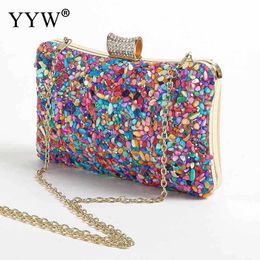 Luxury Designer Unique shoulder bag Multicolor stones Clutch Bags Women Party Purse Evening Bags Clultches Rhinestone Handbags