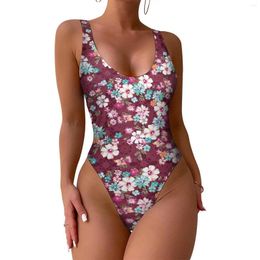 Women's Swimwear Ditsy Floral Swimsuit Sexy Awesome Flowers Women One Piece Stylish Swimsuits Beach Push Up Monokini Plus Size XXL