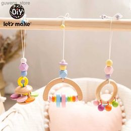 Mobiles# Lets Make 1pc Colourful Baby Rattle Beech Pendant Infant Baby Educational Toys Baby Comfort Tool Stroller Accessories Y240412