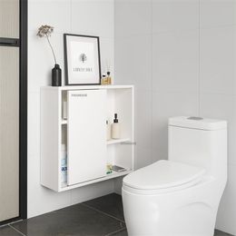 Modern Solid Wood Toilet Storage Side Cabinet Wall Mounted Bathroom Storage Cabinet Waterproof Large Capacity Storage Organizer