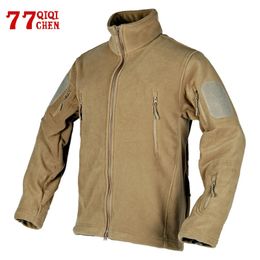 Winter Polar Fleece Tactical Jackets Men Outdoor Stand Collar Multi Pocket Warm Thick Sweatshirt Male Casual Loose Hiking Coat
