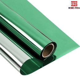 Window Stickers HOHOFILM 10m/20m/30m Green&Silver Mirrored Film One Way Solar Tint House Glass Sticker Reflective Home