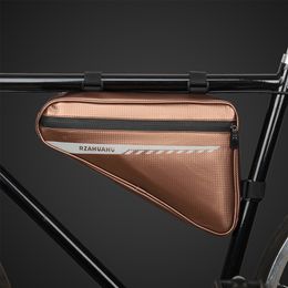 RZAHUAHU Waterproof Bicycle Triangle Bag Bike Frame Front Tube Bag Large capacity Cycling Pannier Packing Pouch Accessories