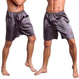 Men's Sleepwear Sexy Man Home Silk Satin Pajamas Shorts Sleep Bottoms Casual Solid Color Men Nightwear Pyjamas Half Pants Trousers