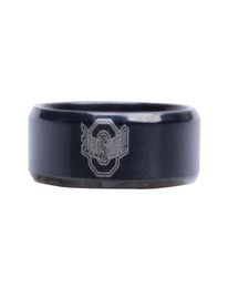 New Arrival Black Ohio State University Sign Stainless Steel Men Ring Male Ring2916627