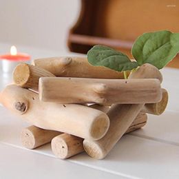 Candle Holders Wooden Retro Driftwood Holder Candlestick Romantic Dinner Table Decor