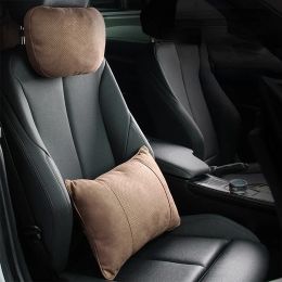 Car Headrest Universal Neck Pillow Breathable Holes Headrest Wool Fabric Perforated Lumbar Pad Car Interior Accessories