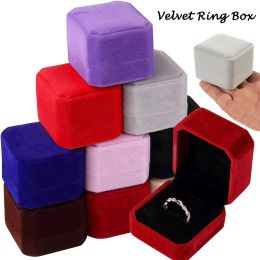 Velvet Ring Holder Boxes Earring Jewellery Case for Jewellry Organiser Engagement Wedding Ceremony Display Gift Favour Box Case