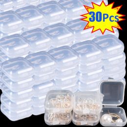 Mini Storage Box Transparent Square Plastic Boxes Earrings Jewellery Packaging Storage Small Square Box Jewellery Organiser