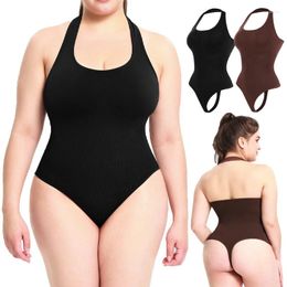 Women's Shapers Seamless Bodysuit Women Shapewear Tummy Control Halter Neck Tank Top Backless Body Shaper Thongs Underwear Slim Waist