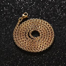 Chains 10pcs 60cm Square Rolo Chain Stainless Steel Round Box Necklace DIY For Men Women Jewelry