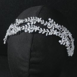 Bridal Hair Accessories Wedding Headbands Cubic Zirconia CZ Elegant Brides Crowns Tiaras For Women Prom Party Diadem Headpieces
